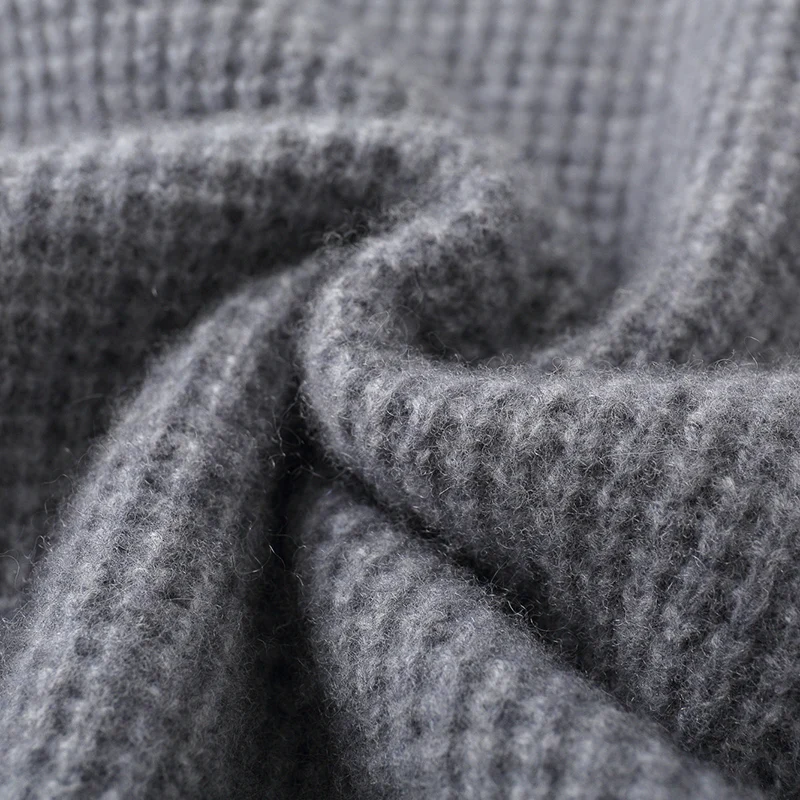 100% Merino wool autumn/winter new men's O-neck thick jacquard cashmere sweater casual loose long sleeved pullover knitted top 4