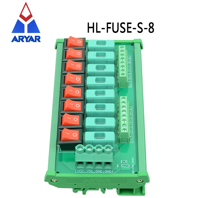 Enhanced Power Distribution Module with Integrated Switch and Fuse Protection - DIN Rail Mount