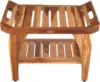 24 inch, Natural Wood, Teak Shower Bench, Shower Stool Wood,  LiftAide Arms, Bathroom Bench Seat, Shower Bench Waterproof 2