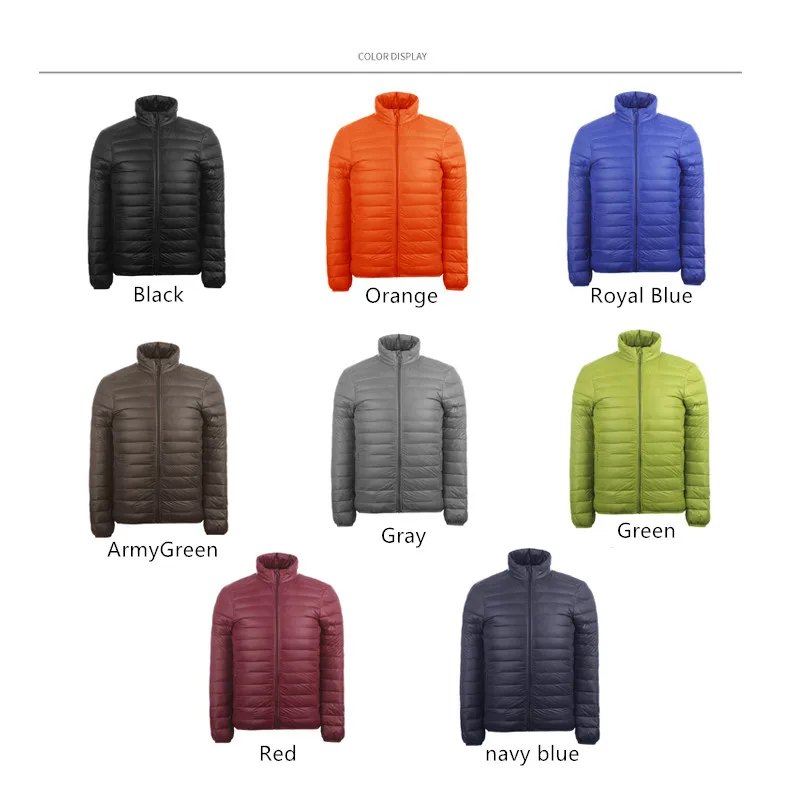 Men hooded lightweight down jacket autumn and winter 90% white duck down warm fashion jacket 8 colors