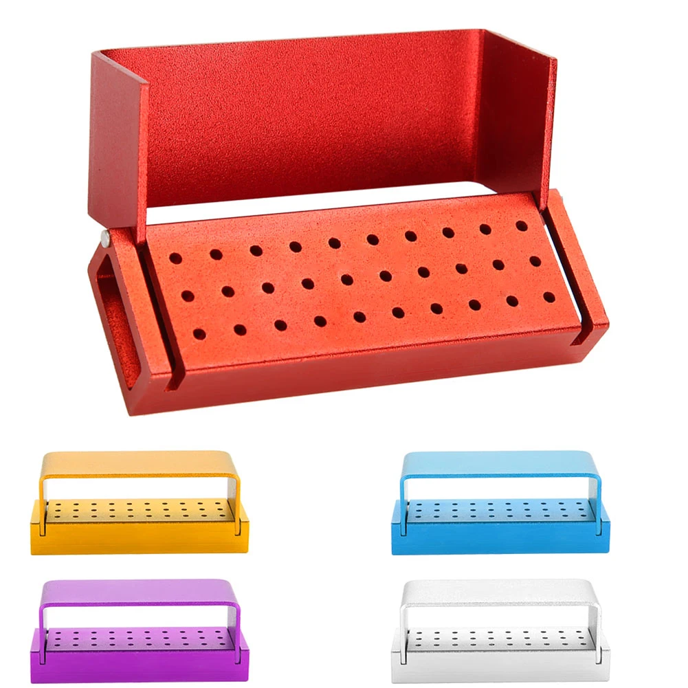 

30 Holes Dental Burs Drill Disinfection Block Autoclavable Disinfection Holder Aluminium Instrument For Dental Clinic Supplies