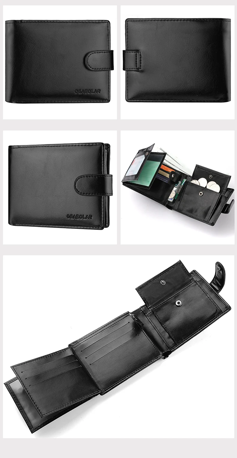 Mens Multi-Function Large Capacity Wallet - Zipper Coin  ID Holder