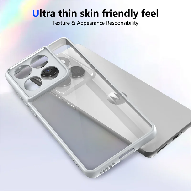 Shockproof Clear Silicone Back Cover with Camera Protection