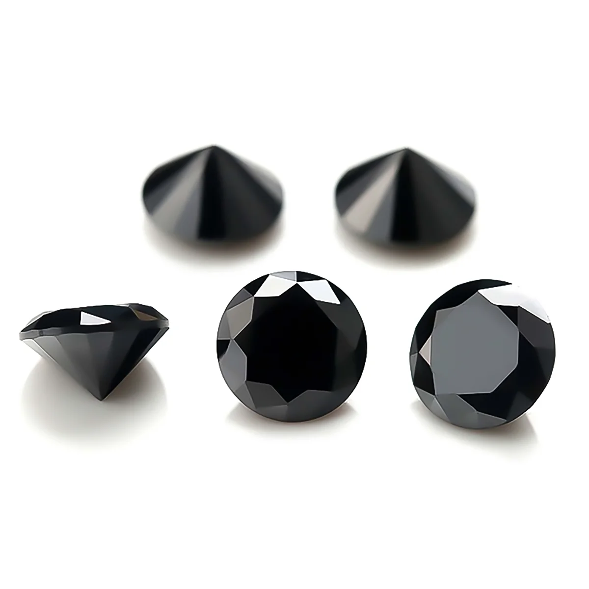 Top Quality Black Moissanite Loose Stone Black Color VVS1 Excellent Round Cut Moissanite Pass Diamond Tester 5