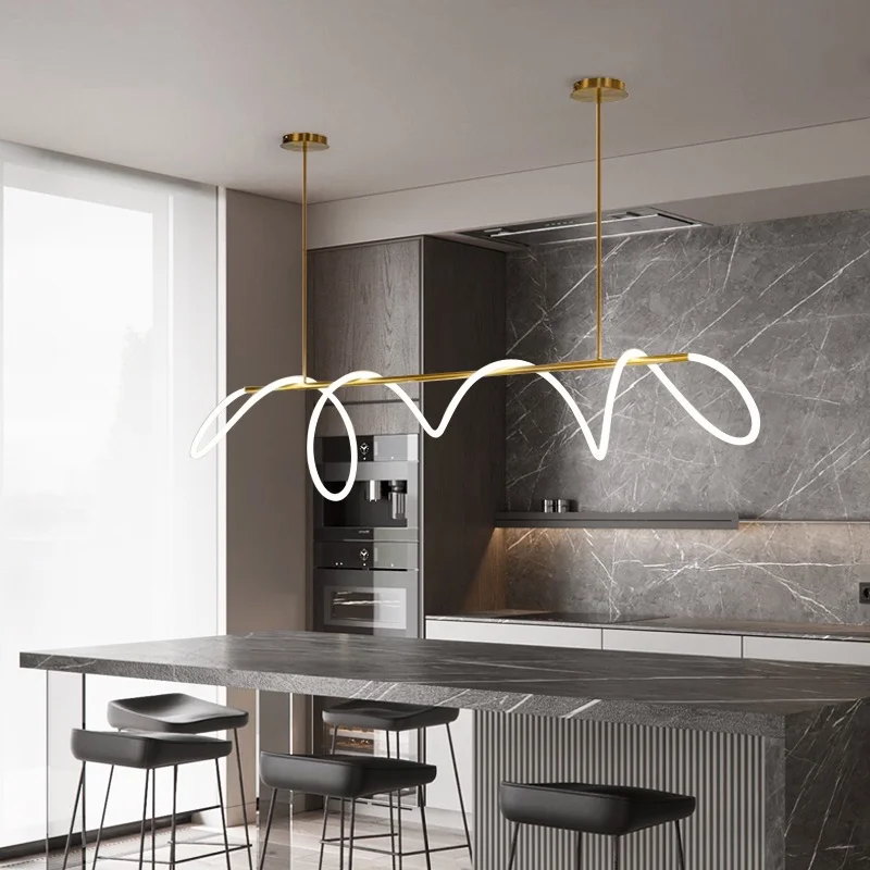 Italienischer langer Kronleuchter, minimalistischer DIY-Designer-Kronleuchter, kreative Röhrenlampe, Wohnzimmer, Schlafzimmer, Esstisch, Leuchten – Detail 23