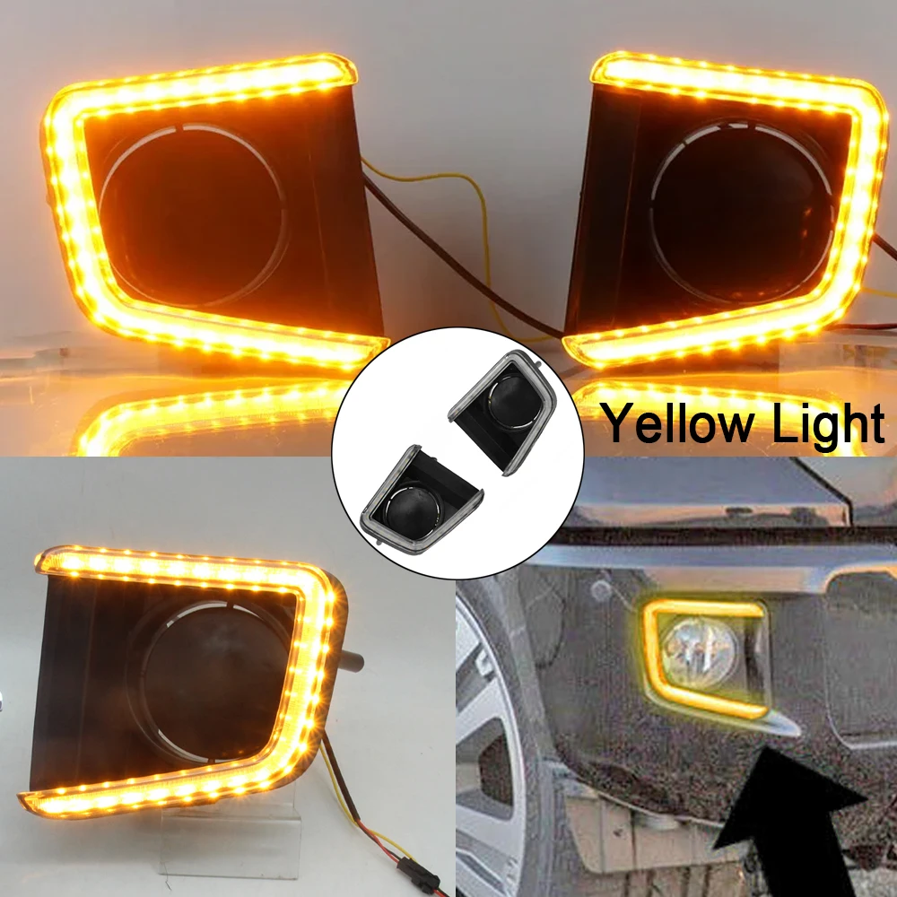 

1set Turn Signal Fog Lamp Daytime Running Light Dynamic Turn Signal fit for Toyota Tundra 2014-2021 LED Daytime Running Light