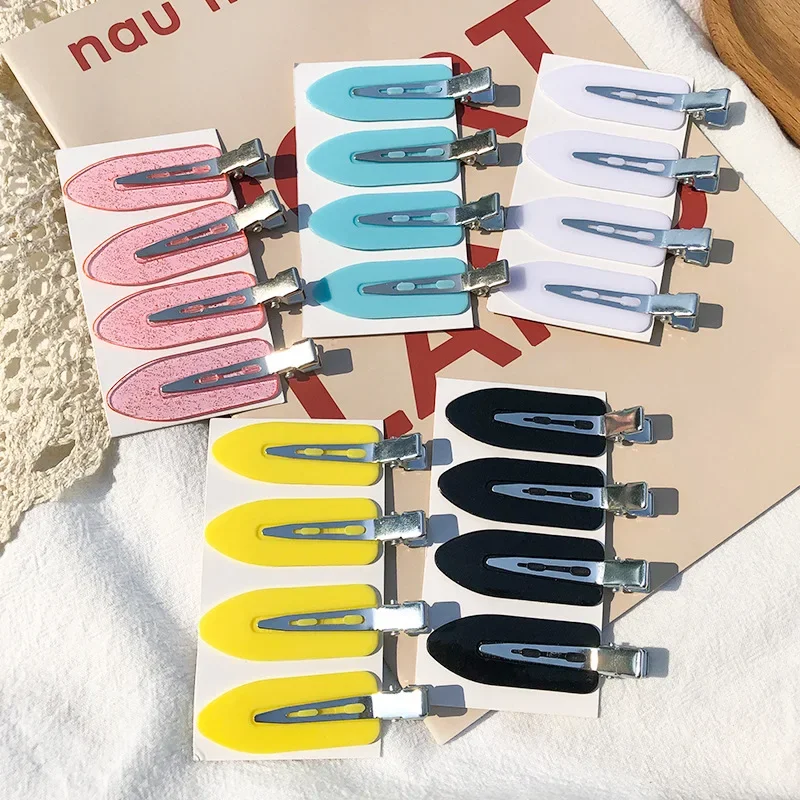 4pcs set No Bend Seamless Hair Clips Side