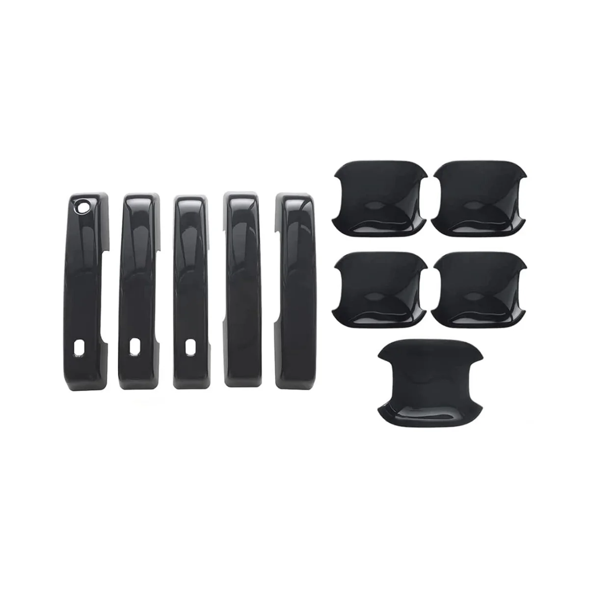

Car Door Handle Cover Inserts+Door Bowl Cover Kit for 2021 2022 2023 4 Door Accessories ,ABS Black