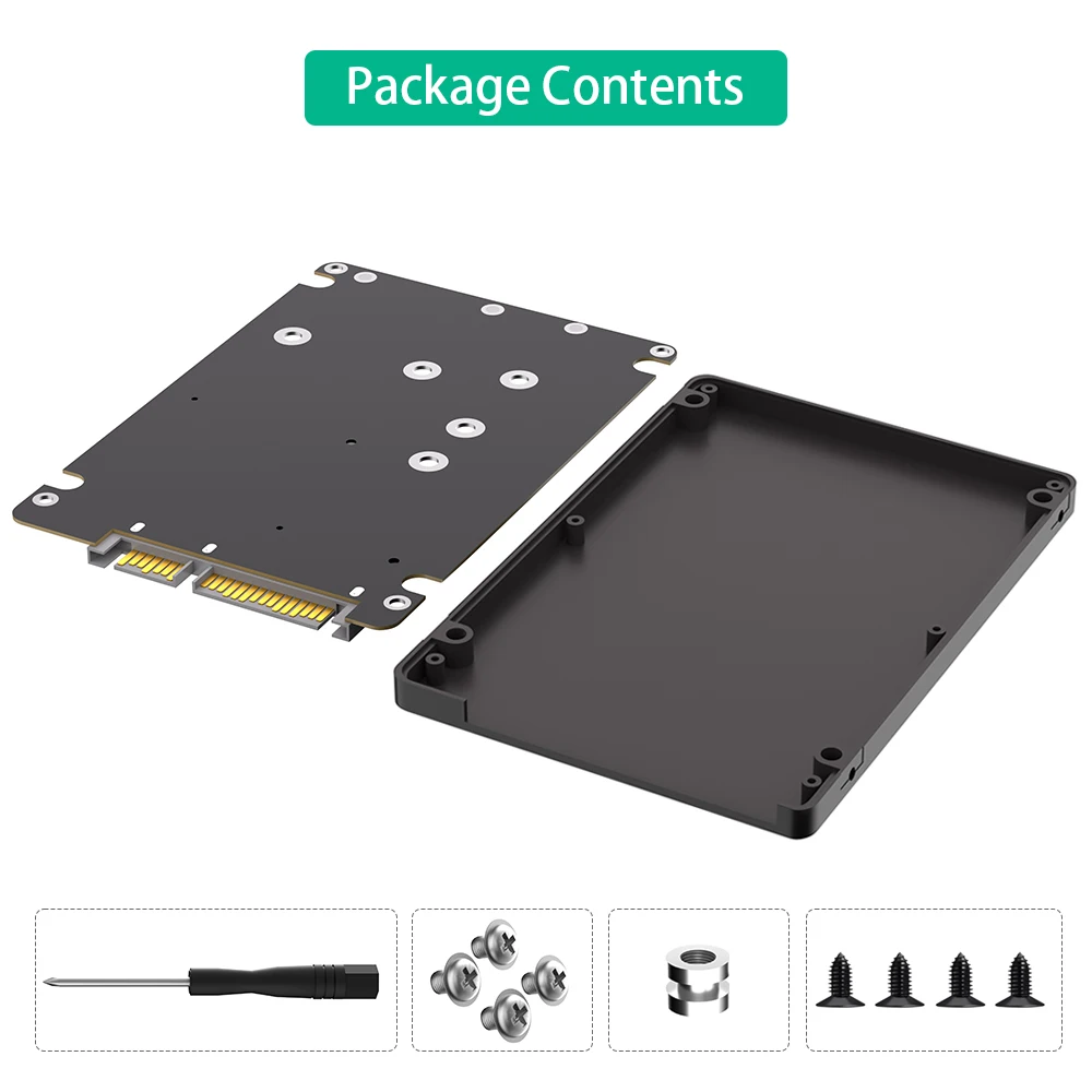 SSD Enclosure Hard Drive Adapter Plastic 2 in 1 Combine M.2 NGFF key B & mSATA SSD To 2.5 SATA3