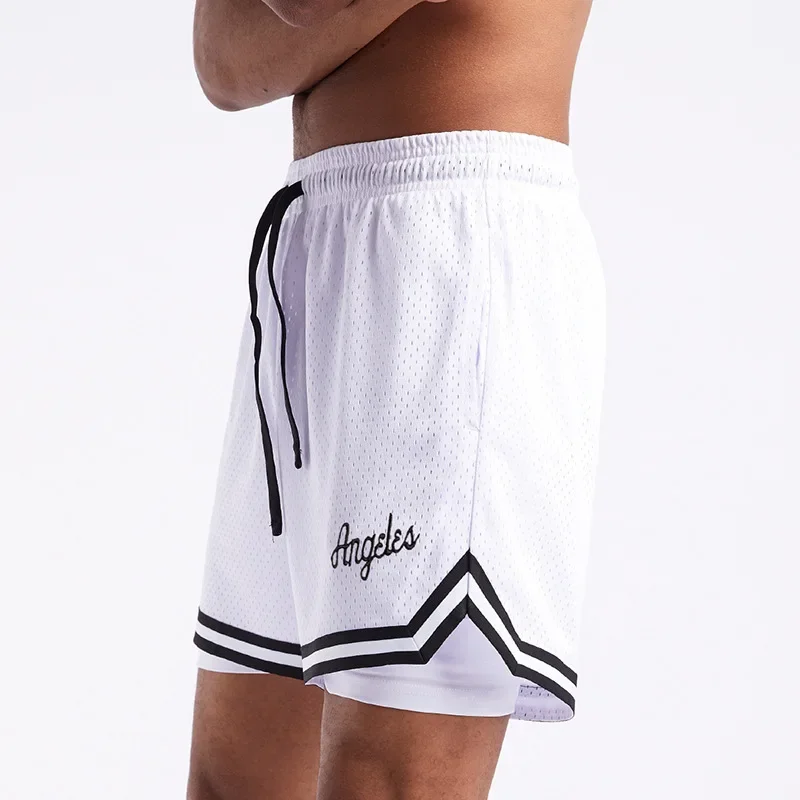 American Style Illusion Two-Piece Basketball Shorts Training Sweatpants Fitness Equipment Men's Summer Stylish Sportswear