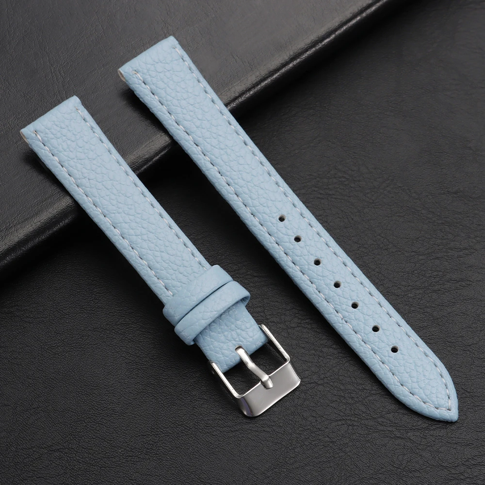 Slim Vintage Cowhide Leather Watch Strap - Ultra-Thin Waterproof Band