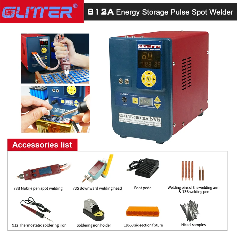 

Capacitor Discharge Battery Spot Welder 2In1 Welding Machine 812A Inverter Energy Storage Pulse Handheld Soldering Station Tools