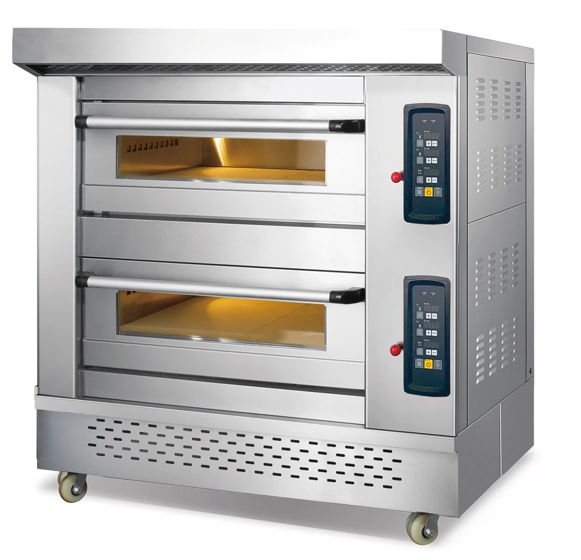 OEM factory Heavy Duty Easy Moving commercial Bakery Machine Pizza Bread Baking 2 Deck Gas Oven
