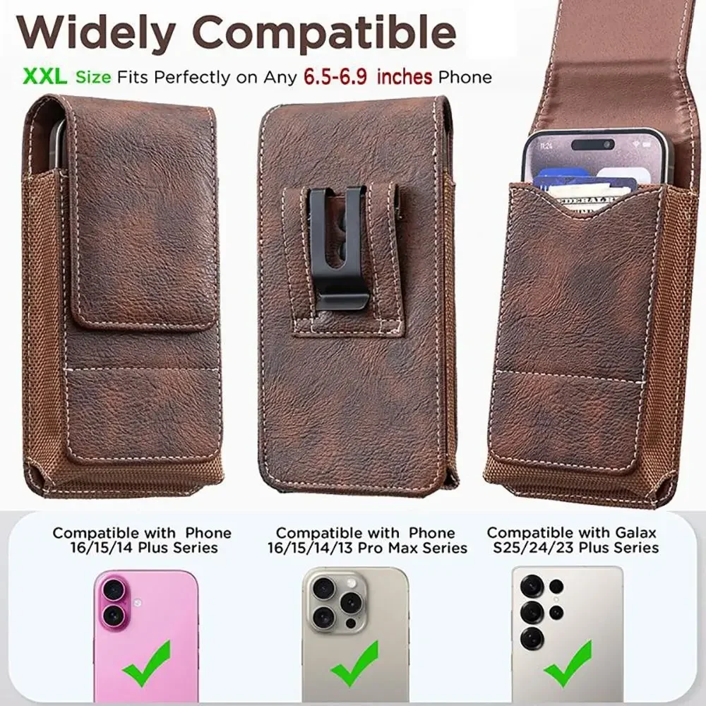 PU Leather Outdoor Waist Pack with Belt Clip - Universal Smartphone Pouch