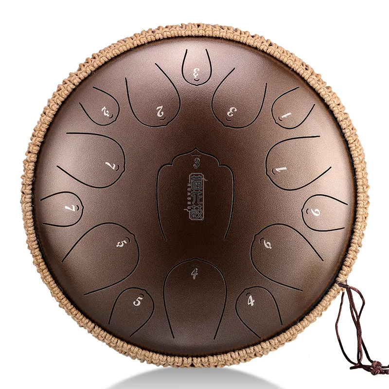 

HLURU 15 tone 14 Inch D tone Lotus drum Steel Tongue Drum Ethereal Drum Hand drum meditation healing drum tambourine