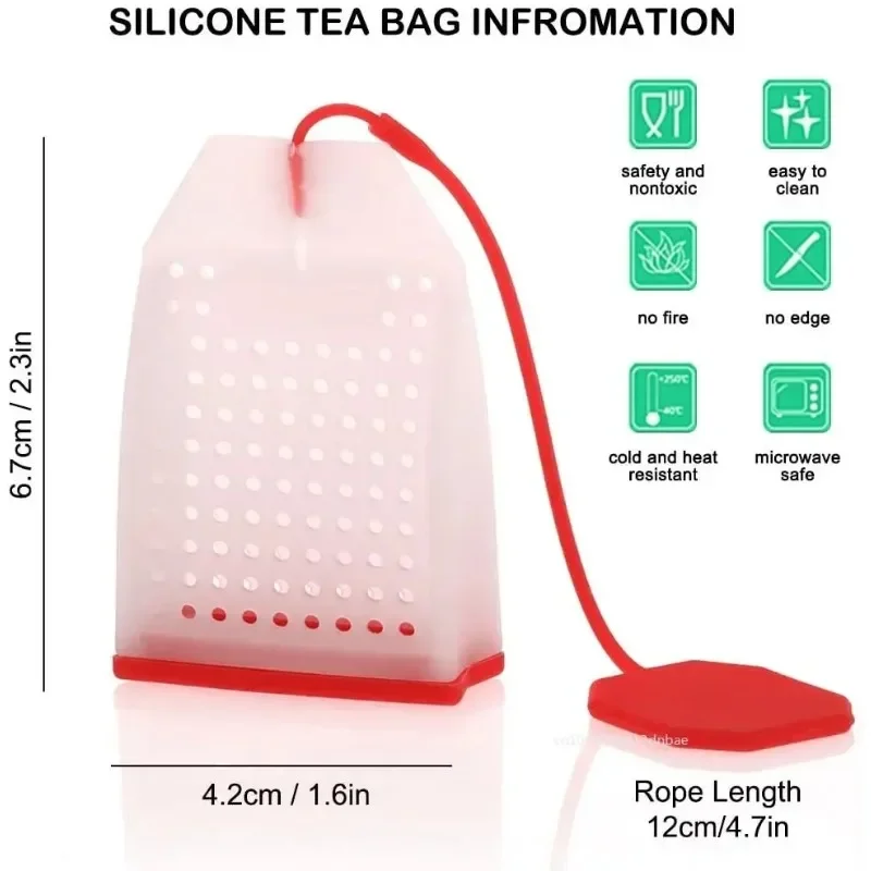 Food-grade Silicone Tea Bags Colorful Style Strainer Herbal Loose Tea Infusers Strainer Diffuser Teaware Accessories