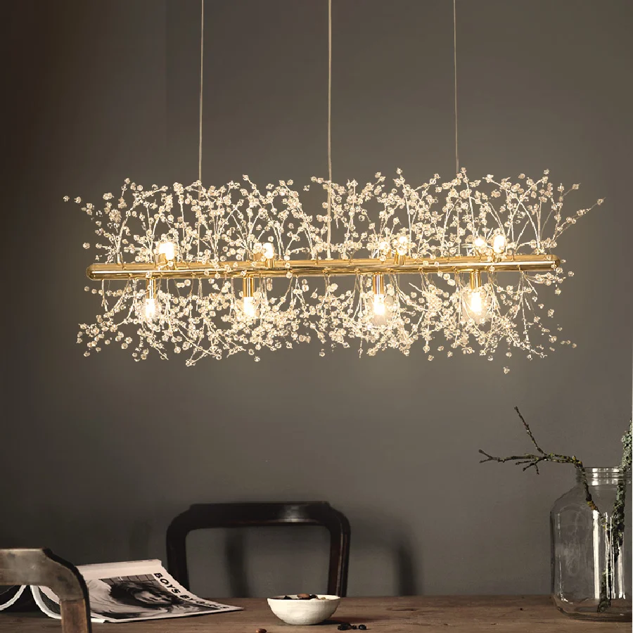 

Snowflake Chandelier Nordic Style Lamp Creative Personality Crystal Model Atmosphere Light Luxury Living Room Lighting