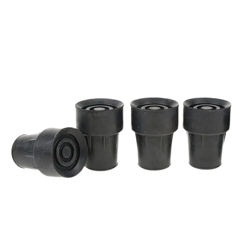 4 Pcs Ferrule Rubber Pads Cane Crutch Anti-skid Bottom End Pad 19mm