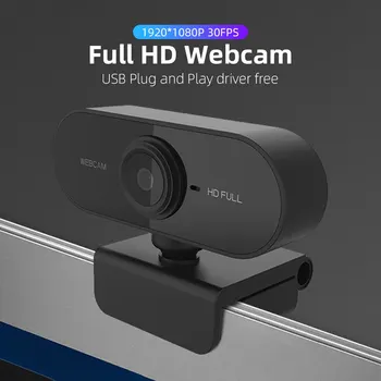 Webcam Full HD 1080p USB avec micro, mini caméra d'ordinateur, flexible et rotative, pour lapmédication, bureau, éducation en ligne