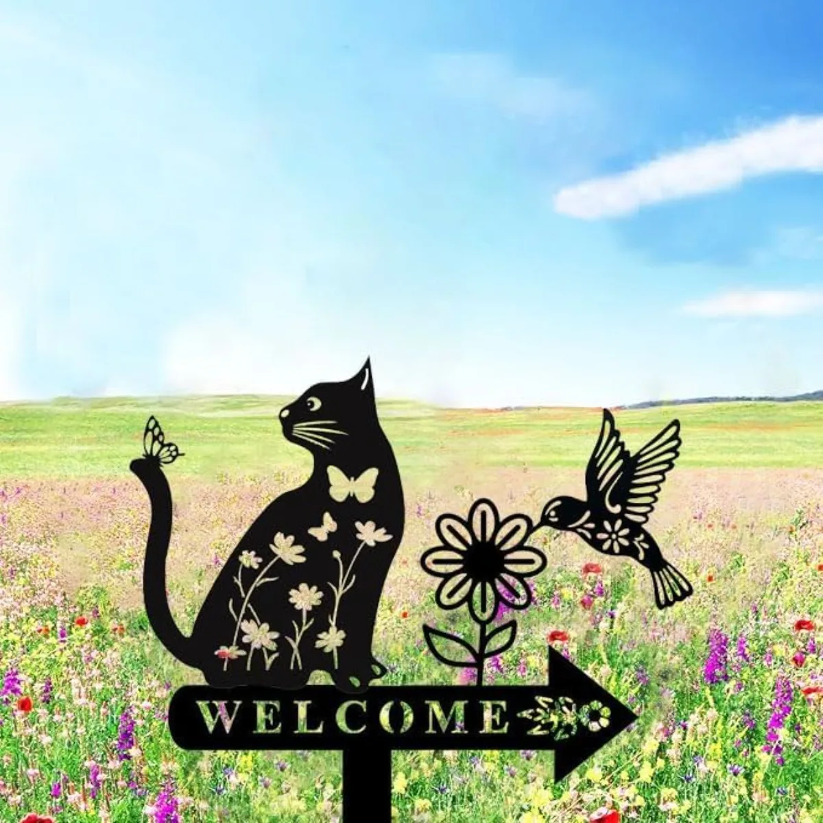2d-flat-metal-cat-garden-stakes-cute-silhouette-outdoor-yard-decor
