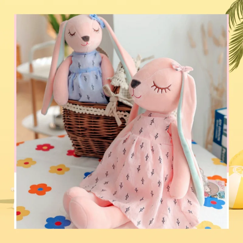 45CM Kawaii Long Ear Rabbit Plush Toy Baby Sleep Comfortable Doll Plush Animal Toy Children Boys and Girls Sleep Companion 5