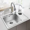 Nano Kitchen Sink 304 Stainless Steel High-Pressure Cup Washer Sink Knife Holder Large Single-Slot Household Cleaning Countertop 6