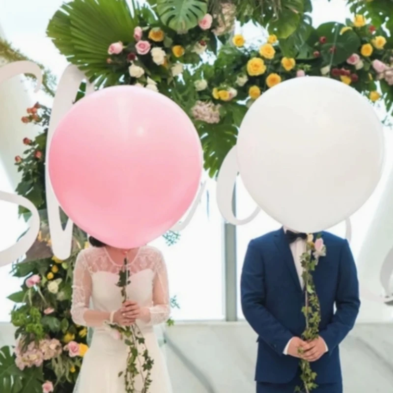 1/4Pcs 36 Inch Latex Giant Big balloons Jumbo Round Climb Balloon for Funny Game & Birthday Decoration [Pumps are random color]