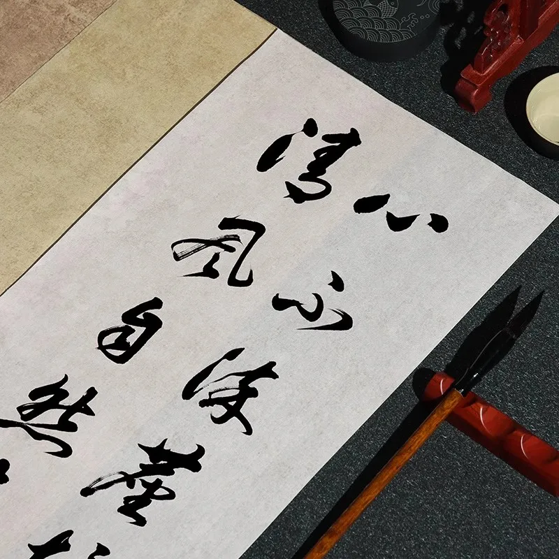 10장 고대 진한 왕조 스타일 법사 종이 - 고전 서예용 수제 바틱 반원/반 익음