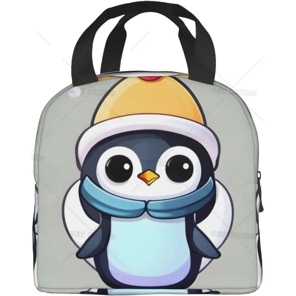 

Cute Animals Penguin Print Insulated Lunch Bag Reusable Lunch Tote Bag, Leakproof Thermal Sack Food Case High Capacity Box