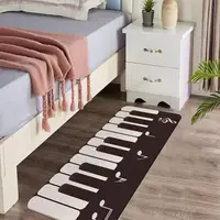 Noir blanc Piano chambre tapis cristal velours anti-dérapant tapis de sol chambre tête de lit tapis moderne minimaliste chambre tapis de sol 1