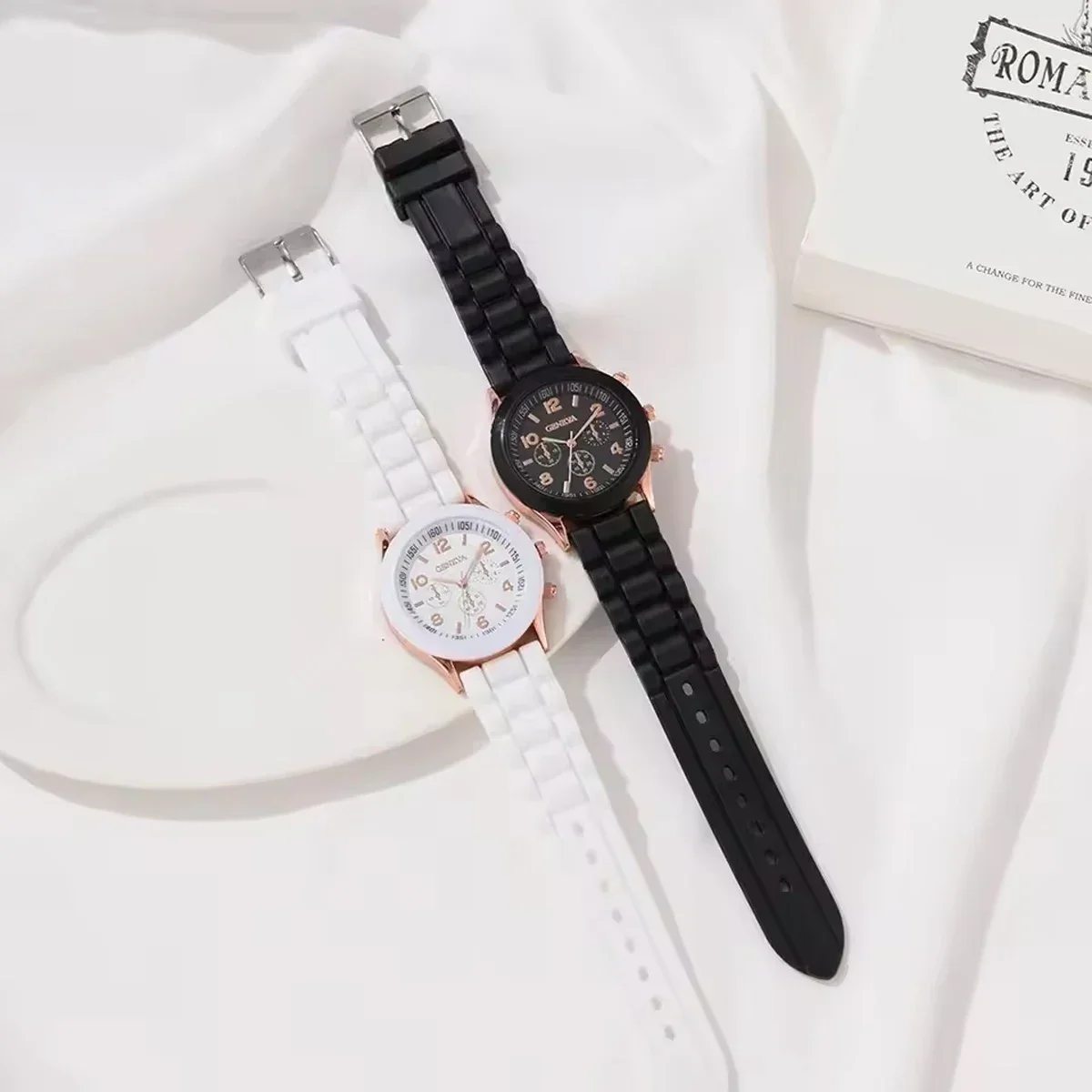 Fashion Womens Casual Silicone Band Analog Quartz Watch