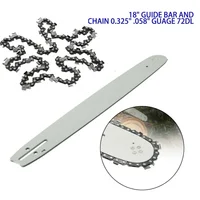 18" Chainsaw Guide Bar + Chain 0.325" .058" Guage 72DL For Chinese Chainsaw 4500 5200 5800 Tarus For 62CC 58CC 52CC 1