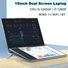 YSJMNPC 16 inch Dual Screen Touch screen Notebook Intel Core i7-1260P i5-12450H 2*DDR4 M.2 SSD Double Screen Laptop Computer 4