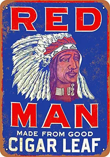 

Red Man Chewing Tobacco 2 Vintage Look Metal Sign 8x12 Inch