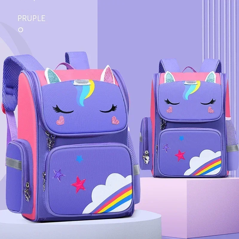 Kid Backpack for Girl Horse Children Bookbag Rainbow Eyes School Bag Teen Girl Backpack for Traveling Waterproof Mochilas 6