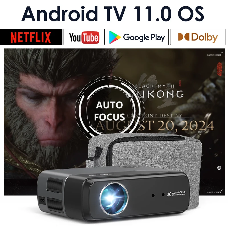 [Built in Netflix&Google Play]4K Ultra HD Smart Beam Projectors with Laser Experience Home Theater Projector Wifi 6 Bluetooth5.2
