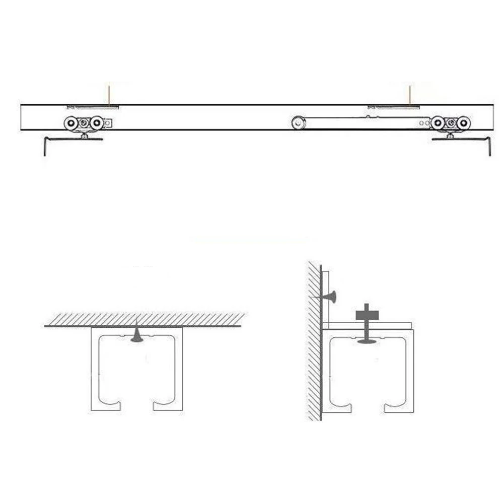Door Track Door Guide Fold Hanging Doors Hanging Rail Mute Push And Pull Sliding Stainless Steel sliding door track