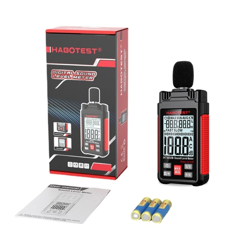 

Decibel Meter 30-130dBA Sound Level Meter SPL Meter Noise Meter with Backlit Data Hold AutoOff Function Weighting