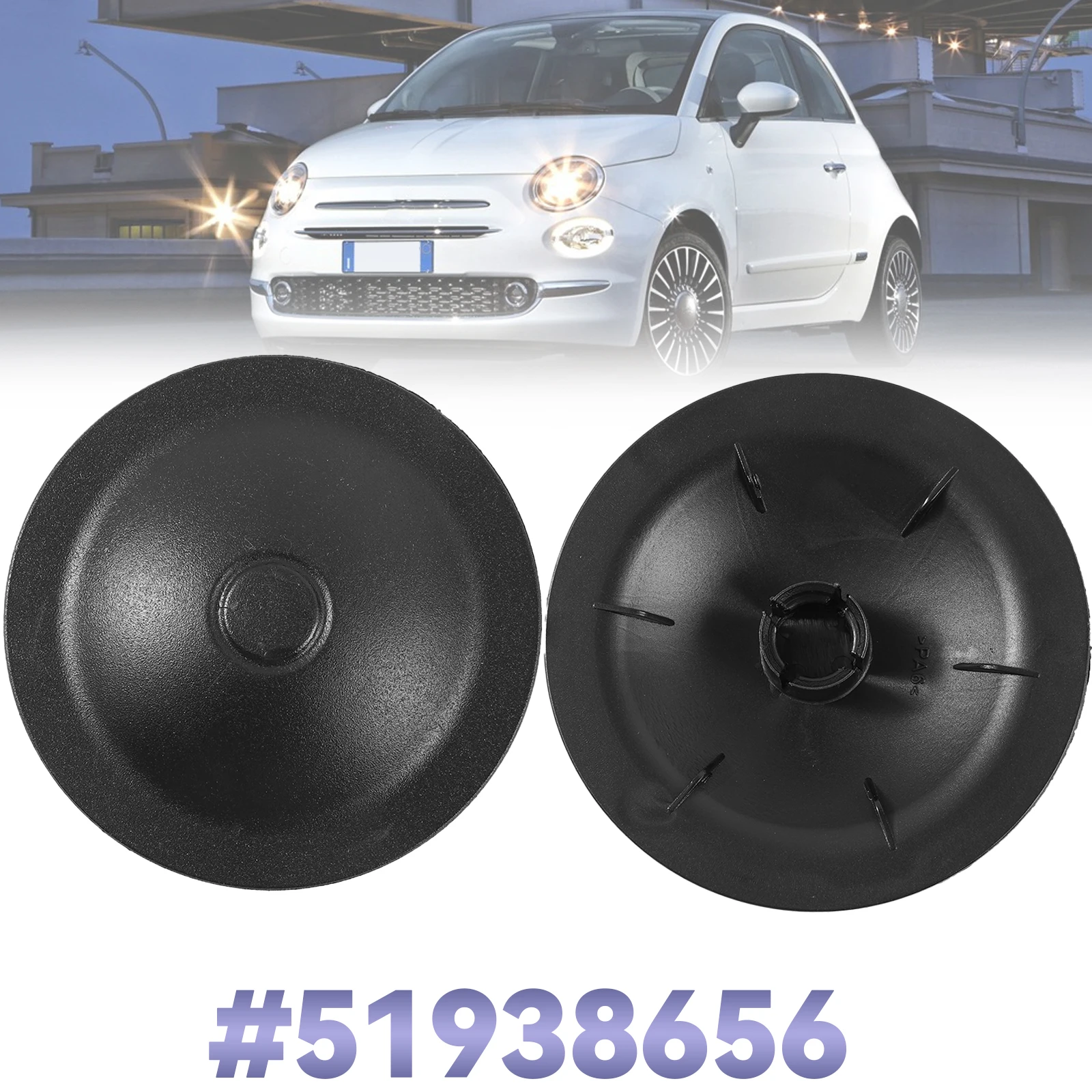 2 Stück vordere Stoßdämpfer-Abdeckkappe für Federbeine oben für Fiat 500 Abarth ab 2008 – Ford KA 51938656 Zubehör – Detail 2