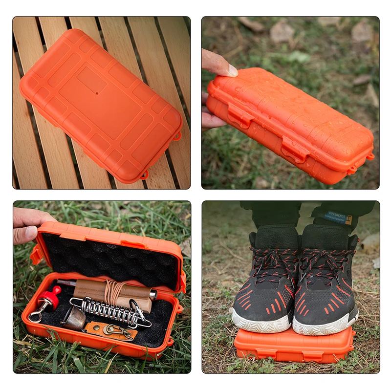 Outdoor Waterproof Survival Sealed Box Dustproof Shockproof Tool Case Outdoor Travel Storage Case Safety Equipment Tool Case