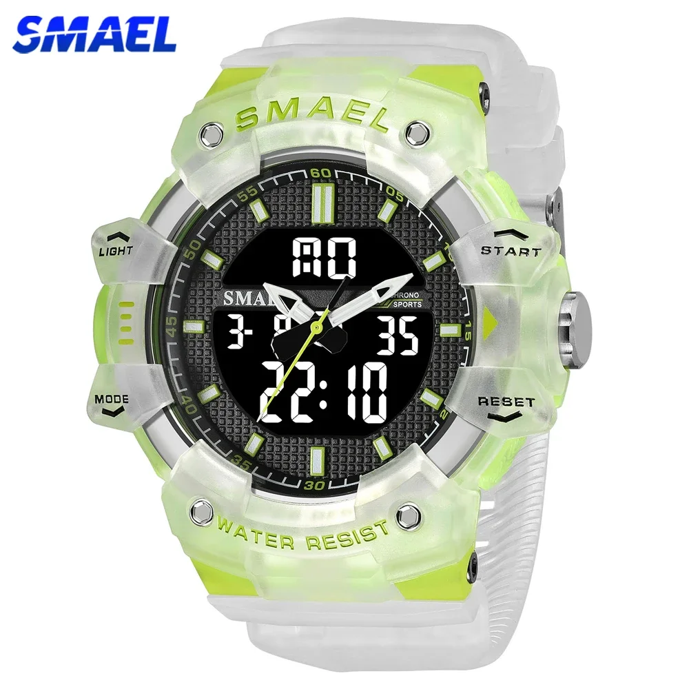 

SMAEL Watch for Man Waterproof Sports Dual Display Digital Wristwatch School Student Stopwatch Military Quartz Wristwatches Male