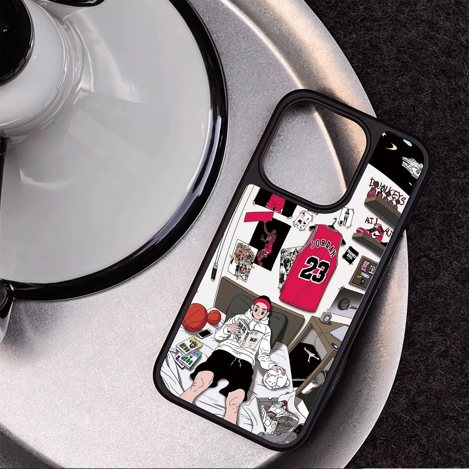 Luxury Anti-Drop Basketball Design Phone Case - Sports Wall Painting Style