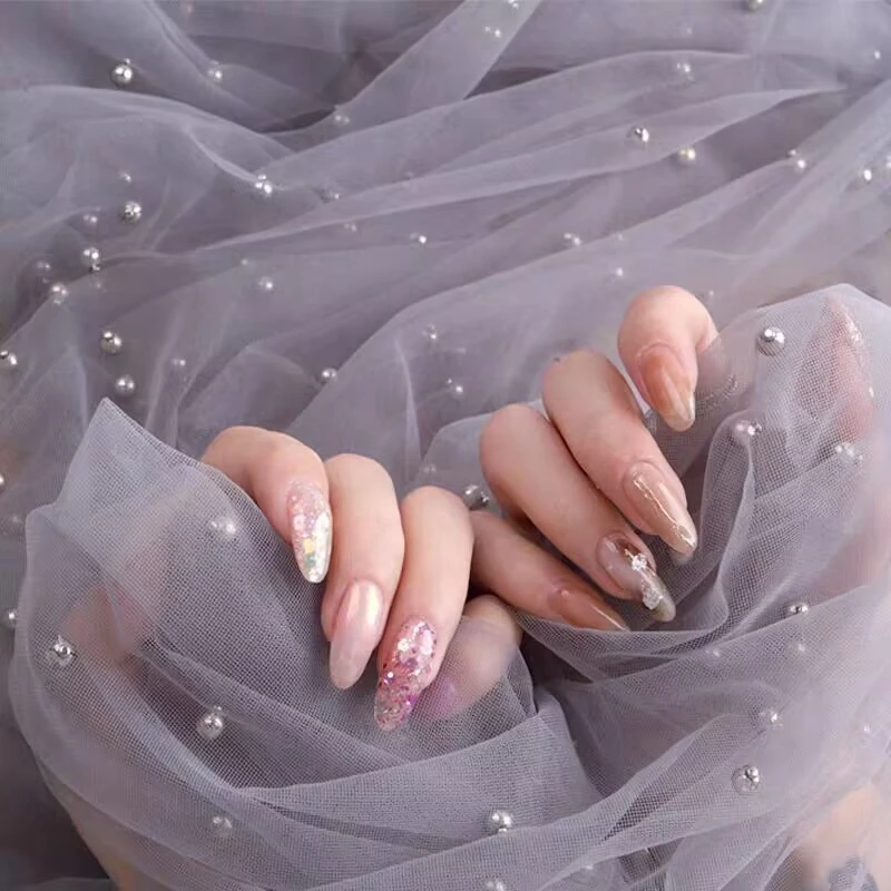 Pearl mesh Shooting Props Nail Polish Handheld Decoration nail enhancement photography background cloth Nail Accessories 2