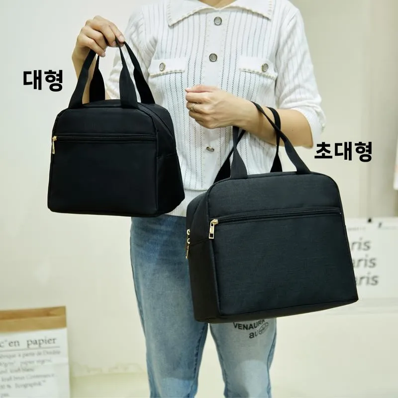 휴대용 두꺼운 알루미늄 호일 방수 옥스포드 대형 사각 도시락 가방 핸드백 보온 보냉 가방 컴팩트 도시락 가방