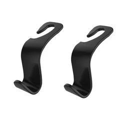 Carbon Fibre Car Seat Back Organizer Hooks - 4-Piece Set (2Pcs Plastic)