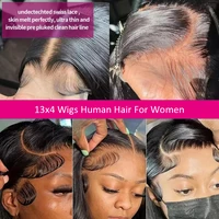 26 30 40 Pouces Perruques Cheveux Humains 13X4 Perruque Brésilienne Glueless Wigs Human Hair 210% Densité Human Hair Lace Wigs Uloversbeauty Perruques Cheveux Humains Sans Colle Lisse Perruque Livraison 3 Jours France 4