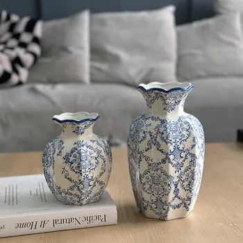 Hand-Painted Blue & White Porcelain Vase 1