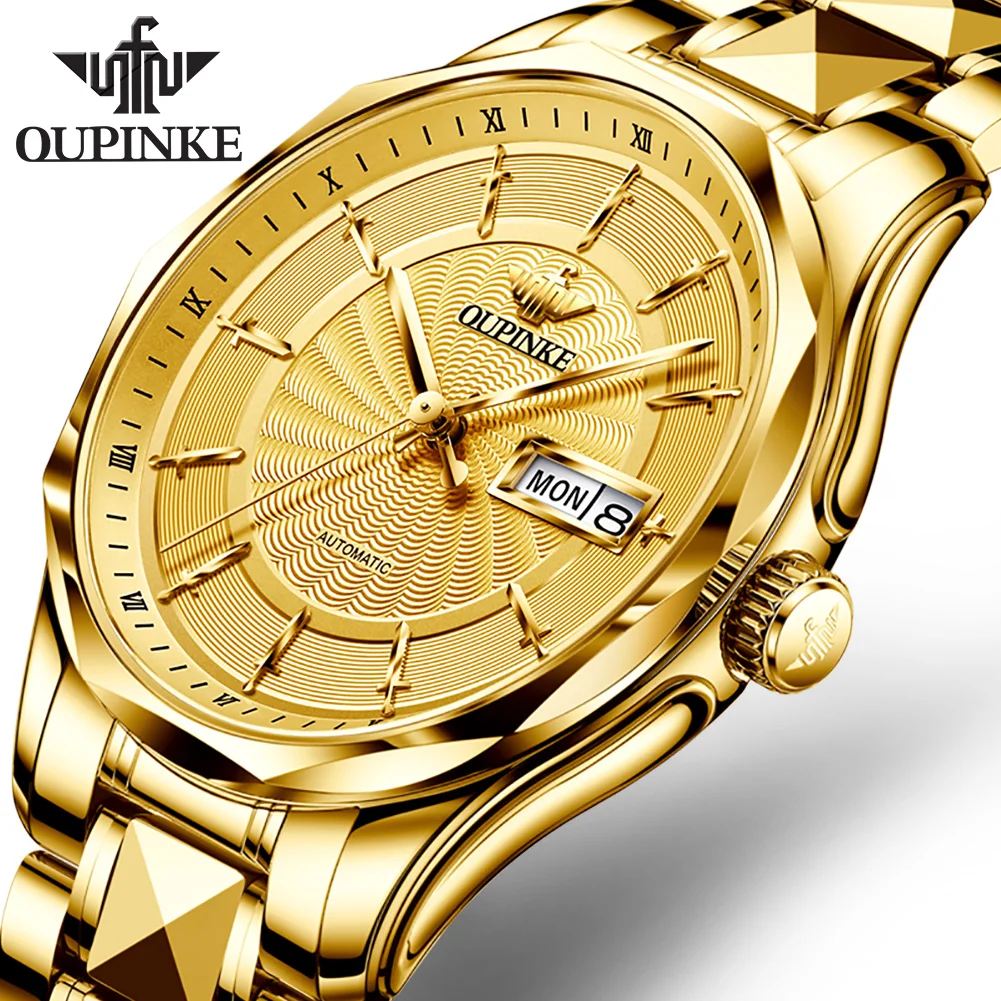 Oupinke Luxury Mechanical Watches Automatic Watch Men Sapphire Glass