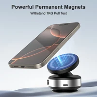 Car Mount Wireless Phone Fast Charger Magnetic Vacuum Adsorption Bracket 360 Degree Rotating Aluminum Alloy For Iphone SamSung - Image 3