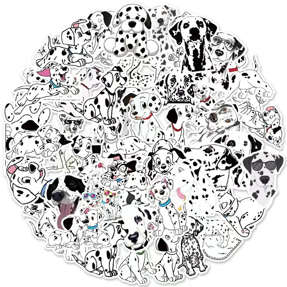 10/30/50PCS Cute Disney 101 Dalmatians Cartoon Stickers Decal Laptop Phone The Hundred and One Dalmatians Sticker for Kids Toy